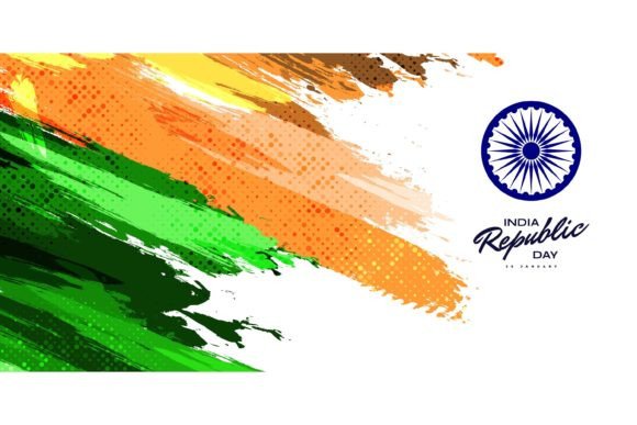 Download India Flag Background with Brush Style - Background Collection