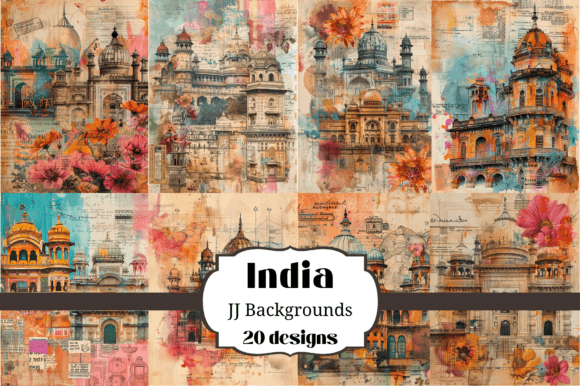 Download 20 India Junk Journal Backgrounds - Background Collection