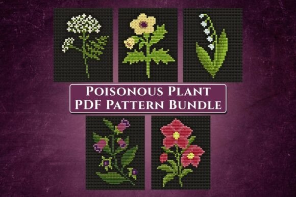 Download Poisonous Plant Cross Stitch Pattern Set - Premium Resources