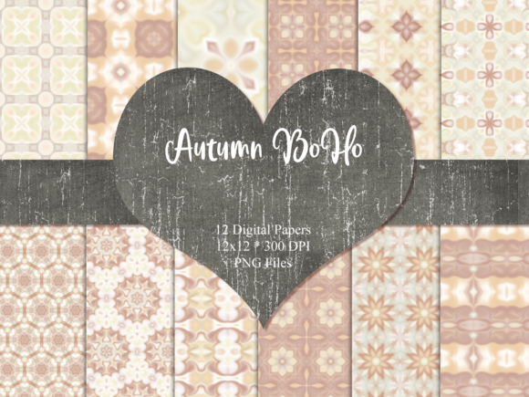 Download Autumn BoHo Scrapbook Paper - Book Collection