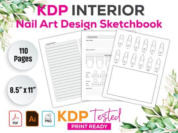 Download Nail Art Design Sketchbook KDP Interior - Book Collection
