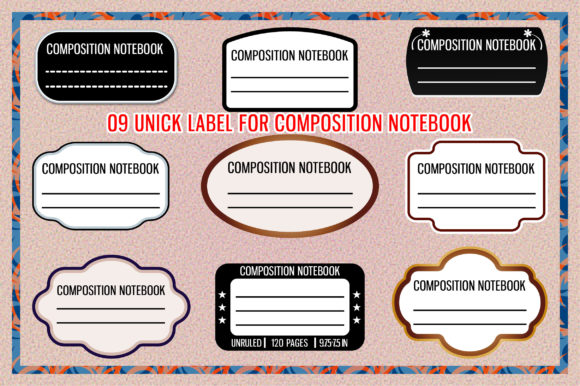 Download Unique Composition Notebook Label - Book Collection