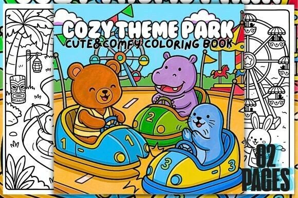 Download Cozy Theme Park Cute&amp;Comfy Coloring Book - Book Collection
