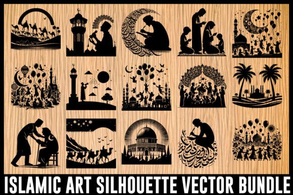 Download Islamic Art Silhouette Vector Bundle - Premium Bundle