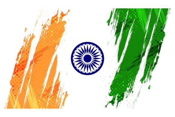 Download India Flag Background with Brush Style - Background Collection
