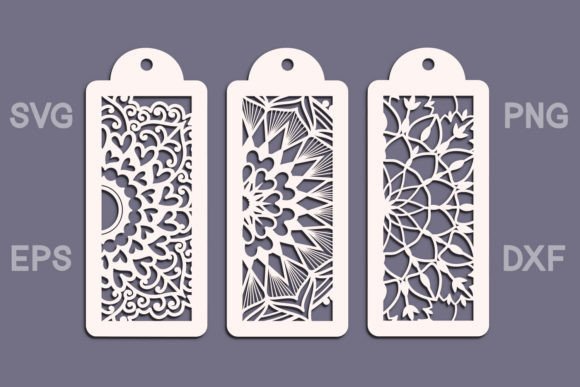 Download Geometrical Mandala Bookmarks 3 SVGs - Book Collection
