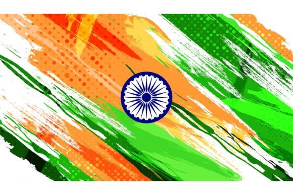 Download India Flag Background with Brush Style - Background Collection