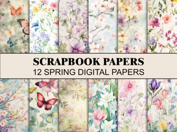 Download Spring Flowers Scrapbook Paper Pattern - Book Collection