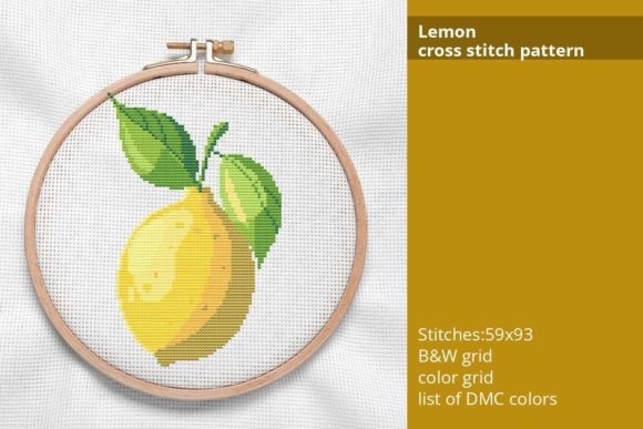 Download Lemon Cross Stitch Pattern - Cross stitch Collection