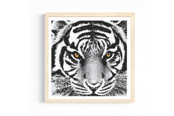 Download White Tiger Closeup Cross Stitch Pattern - Cross stitch Collection