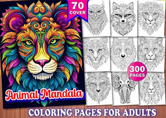 Download 300 Adults Animal Mandala Coloring Book - Book Collection