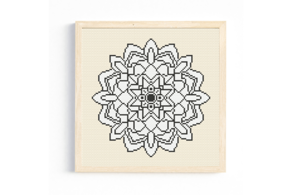 Download Black and White Mandala Cross Stitch - Cross stitch Collection