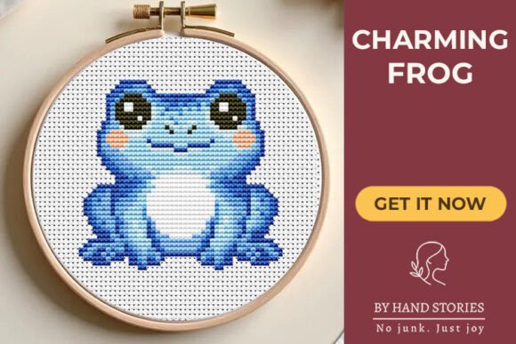 Download Charming Frog Cross Stitch Pattern PDF - Cross stitch Collection